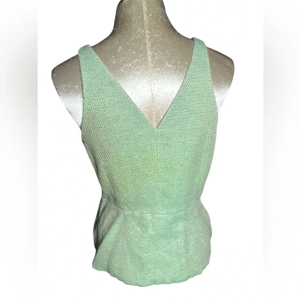 Banana Republic Elegant pep plum Green Sleeveless Top cotton linen blend 10 - Picture 3 of 11